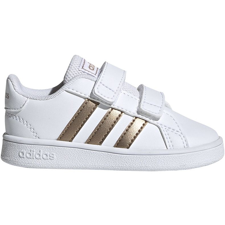 Adidas Grand Court I weiß-goldene Kinderschuhe EF0116