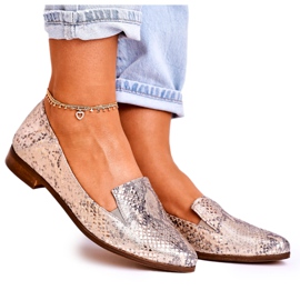 Nicole Damen Leder Slipper Tiermuster Golden Scarlett mehrfarbig