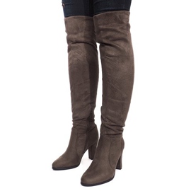 Wildlederstiefel auf einer Stange K953 Grün