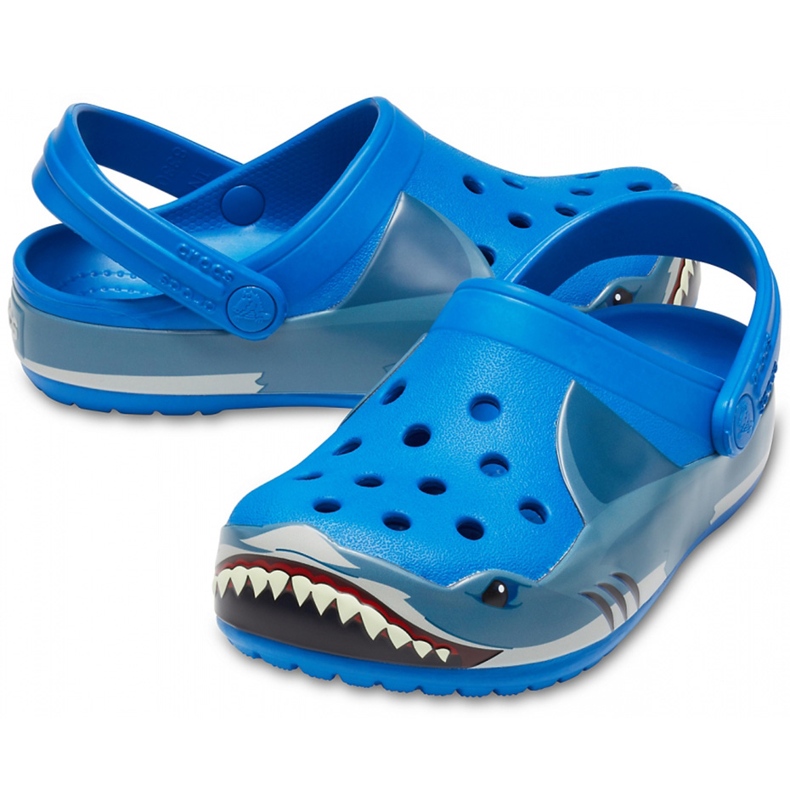 Crocs Krokodile für Kinder Fun Lab Shark Band Clg K blau 206271 4JL