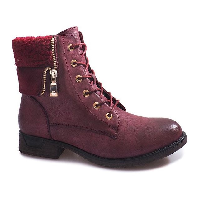 Stiefel mit Fell BZ8402-KB Wein rot