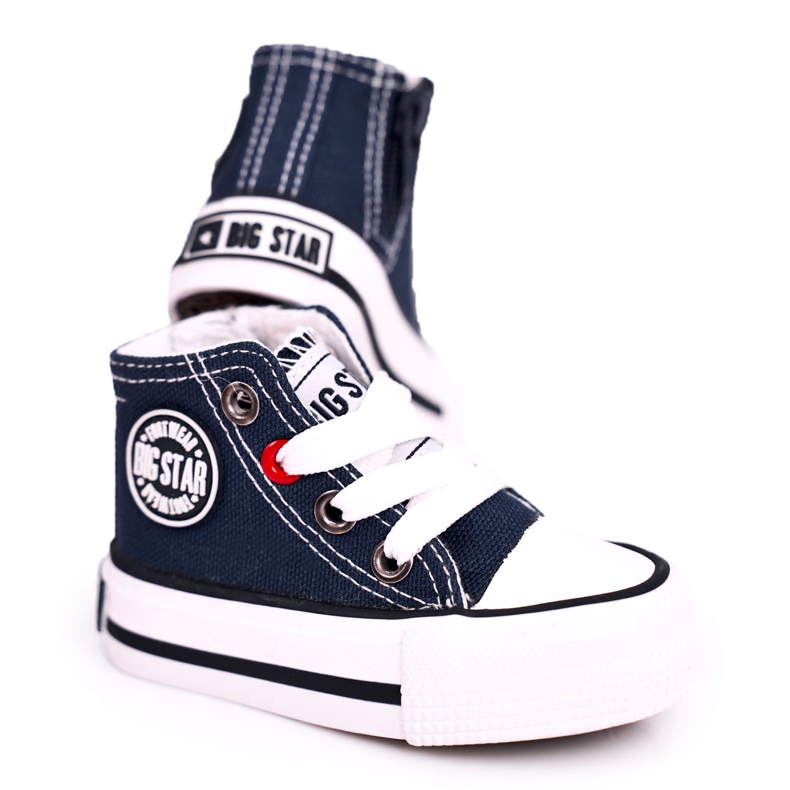 Hohe Sneakers für Kinder mit Reißverschluss Big Star HH374189 Marineblau