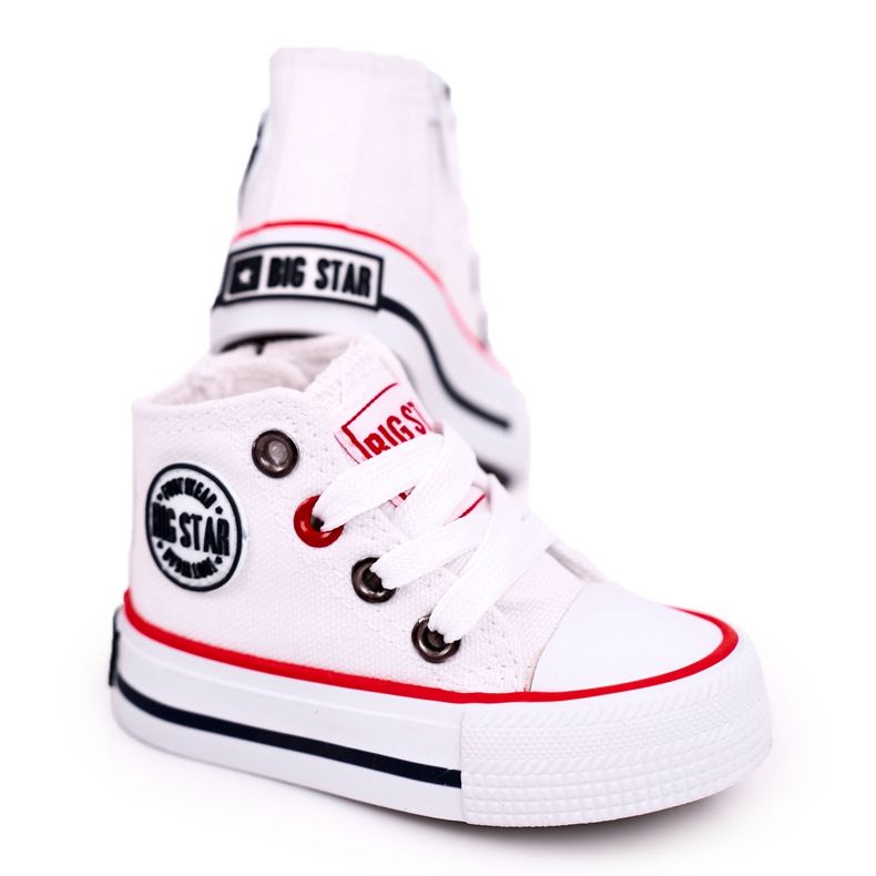Hohe Sneakers für Kinder mit Reißverschluss Big Star HH374187 Weiß
