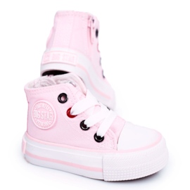 Hohe Sneakers für Kinder mit Reißverschluss Big Star HH374191 Rosa