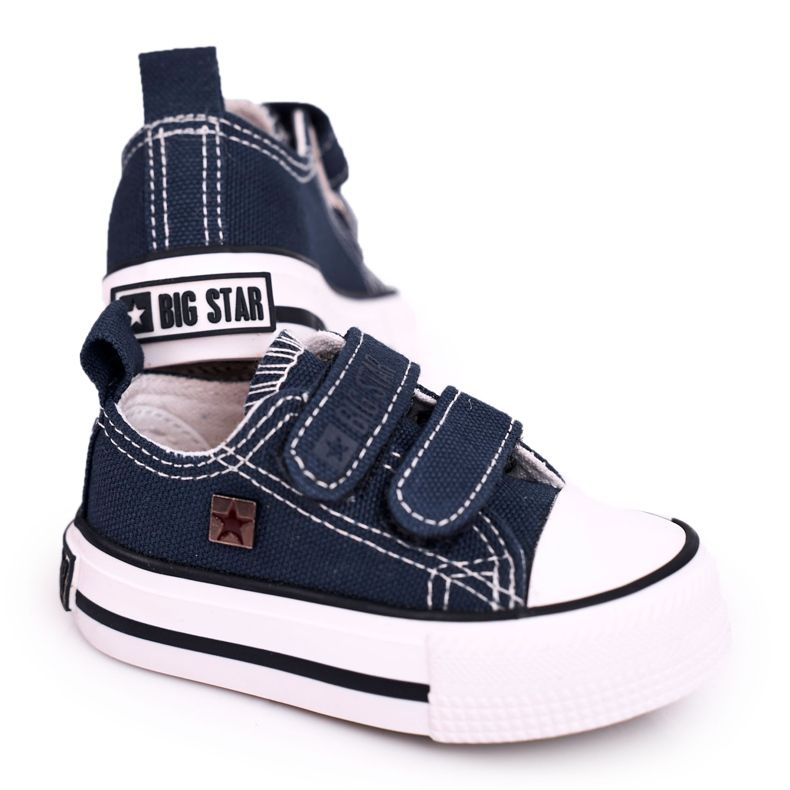 Niedrige Kinder Sneaker mit Klettverschluss Big Star HH374201 Marineblau