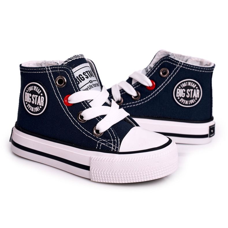 Hohe Sneakers für Kinder mit Reißverschluss Big Star HH374085 Marineblau schwarz
