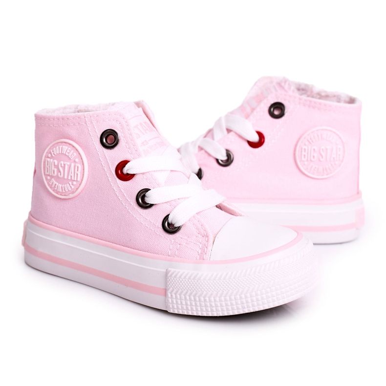 Hohe Sneakers für Kinder mit Reißverschluss Big Star HH374087 Pink rosa