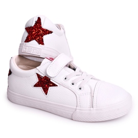 Kinder-Ledersneaker mit Stern Big Star DD374102 Weiß
