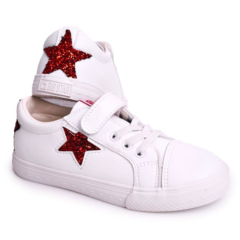 Kinder-Ledersneaker mit Stern Big Star DD374102 Weiß
