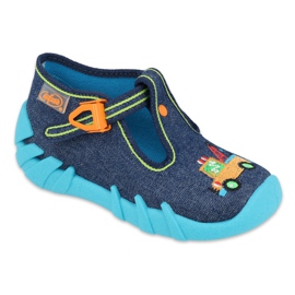Befado Kinderschuhe 110P408 marineblau blau grün gelb