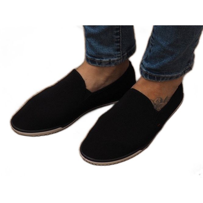 Lycra D16M Schwarze Slip-On-Sneakers
