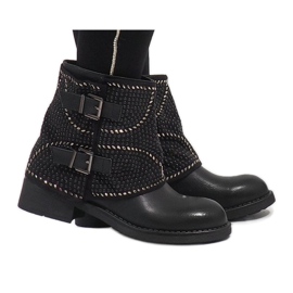 Marquiiz Schwarz verzierte Stiefel 6352-PA