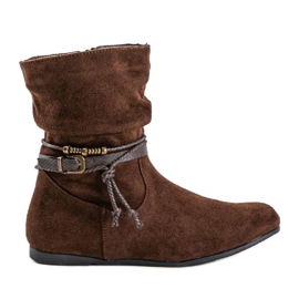 Braune Wildleder Damenstiefel DH28