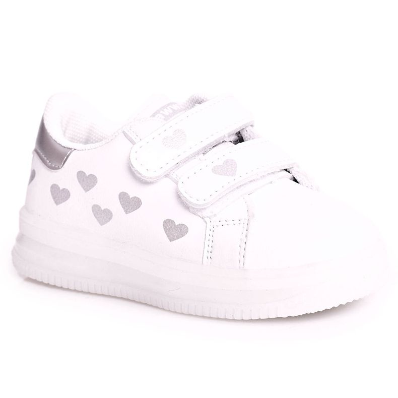 Apawwa Kindersportschuhe mit leuchtender Sohle Led Weiß-Silber Boomer