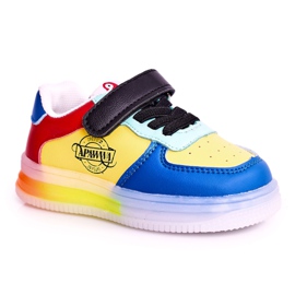 Apawwa Kinder-Sportschuhe mit LED-Lichtsohle Multicolor Scooter blau gelb