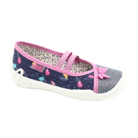 Befado Kinderschuhe 116X286 marineblau rosa silber