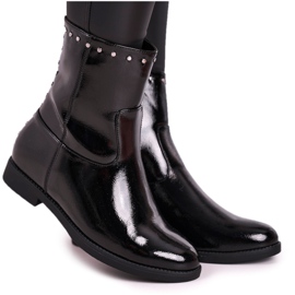 J.STAR But Damen Schwarz Warm Lackierte Stiefel mit Jets, Performance