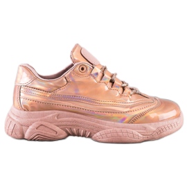 Ideal Shoes Sneaker mit Holo-Effekt rosa