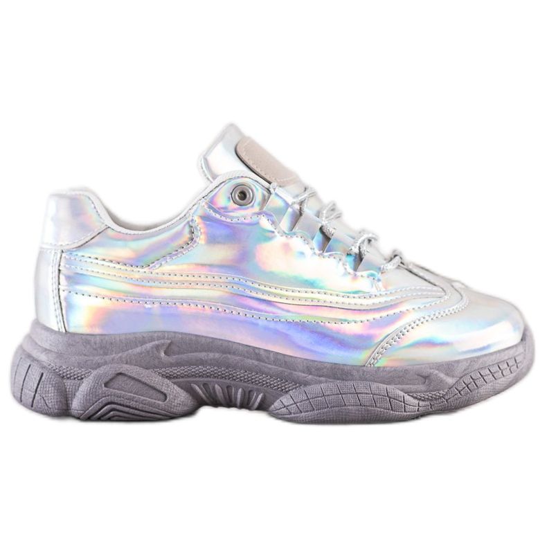 Ideal Shoes Sneaker mit Holo-Effekt silber-