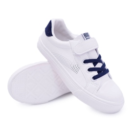 Kinder Sneaker mit Klettverschluss Big Star DD374107 Weiß-Marineblau navy blau