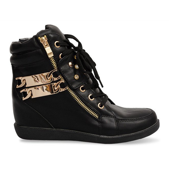 Sneakers Sneakers On Wedge Stiefel Ovye WF100 Schwarz golden