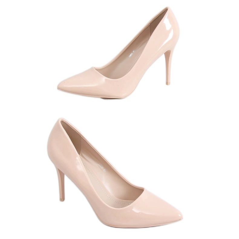 Pumps auf einem Stilettoabsatz lackiert beige 3963 Nude