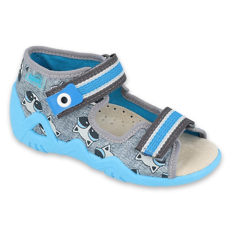 Befado gelbe Kinderschuhe 350P022 blau grau
