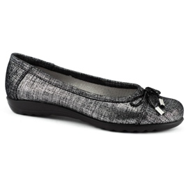 Dolce Pietro Damen Ballerinas 2105 schwarz und silber