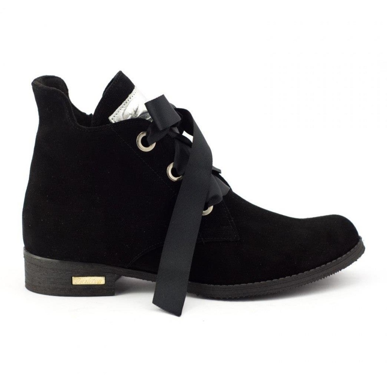 Olivier Schwarze Flora Stiefel mit Schleife