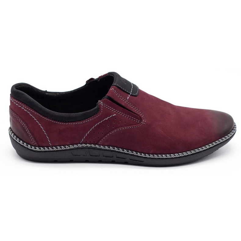 Joker Herrenschuhe Leder Mokassins 937 bordeaux rot mehrfarbig