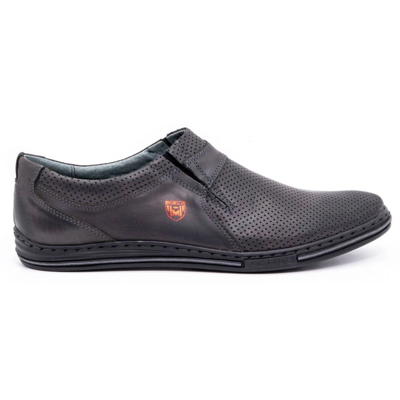 Polbut Herren Lederschuhe 362 graue Perforation