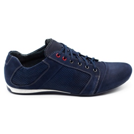 Lemar Herren Lederschuhe 882 marineblau