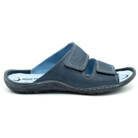 Herrenpantoffeln 048 Blau navy blau