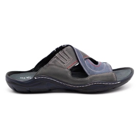 Mario Pala 400 dunkelblaue Hausschuhe für Herren navy blau