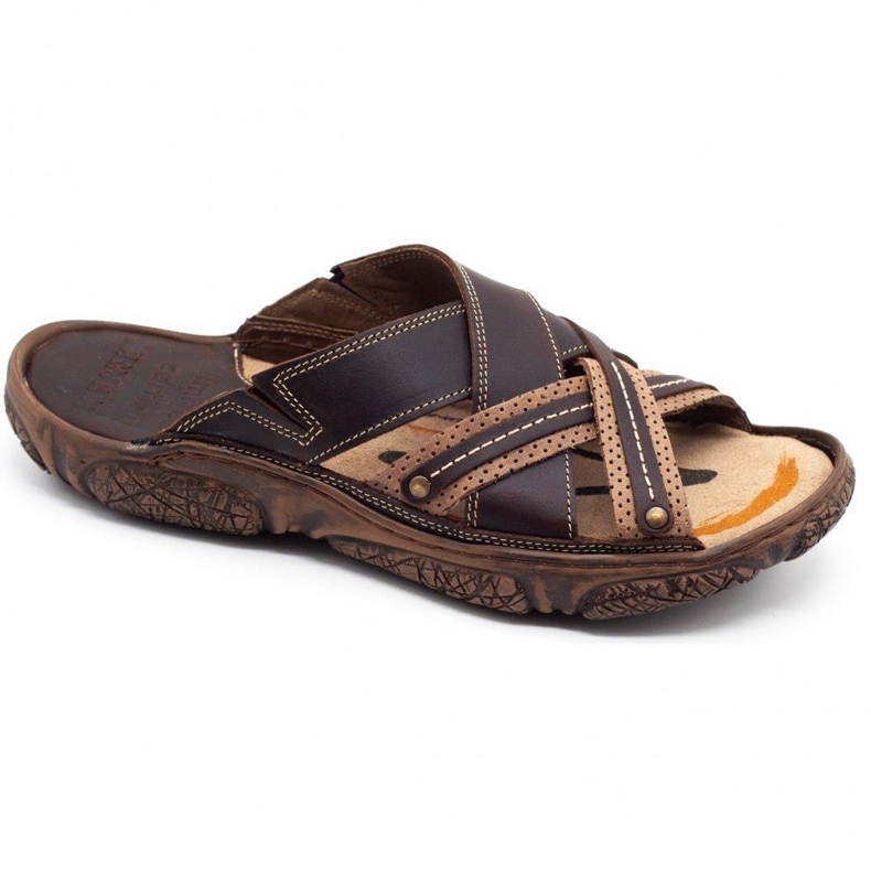 Lemar Herren Lederpantoffeln 1654 braun