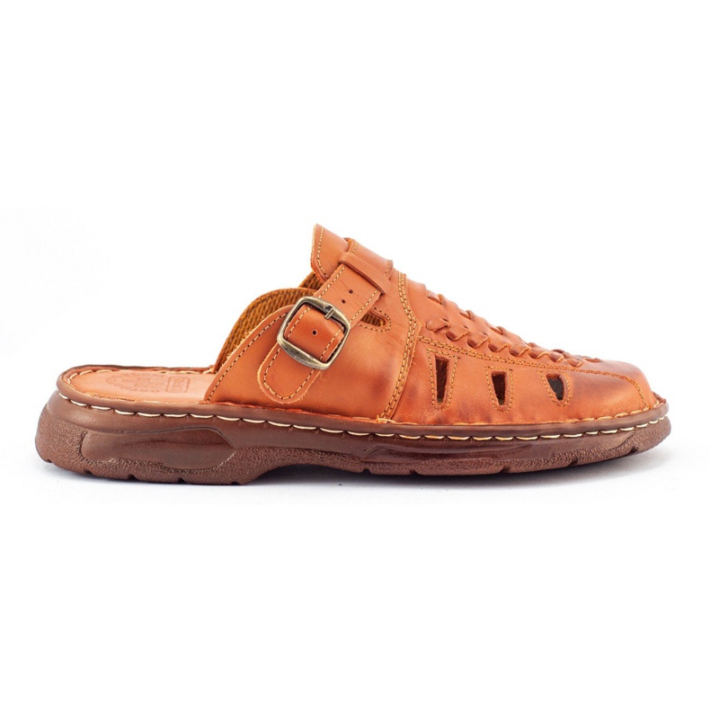 ŁUKPOL Herren Lederschuhe 806 braun gepolsterte Einlage