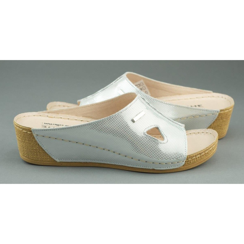 Tyche Keilpantoffeln 590 weiß und silber