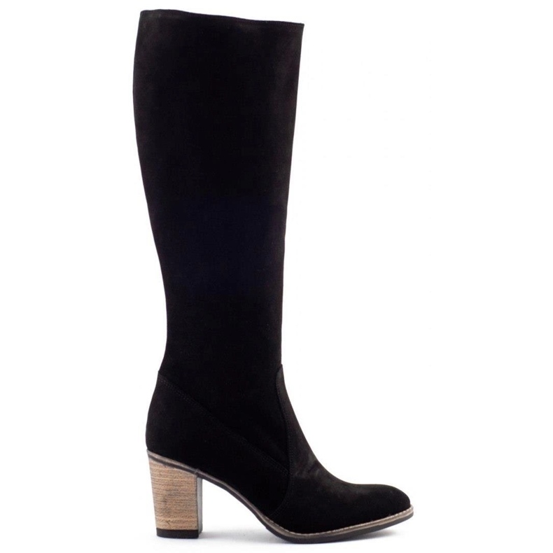 Olivier Schwarze isolierte Damenstiefel am Pfosten