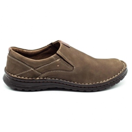 Joker Herren Leder Slipper 382 oliv grün