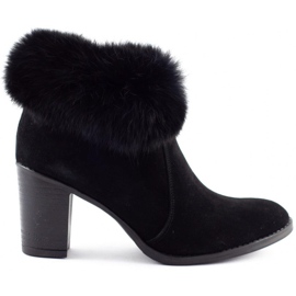 Olivier Schwarze Maia isolierte Stiefel mit Fell