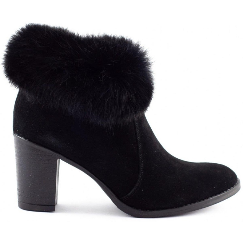 Olivier Schwarze Maia isolierte Stiefel mit Fell