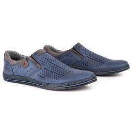 Polbut Herren Brogues 401 Summer Navy Blue marineblau