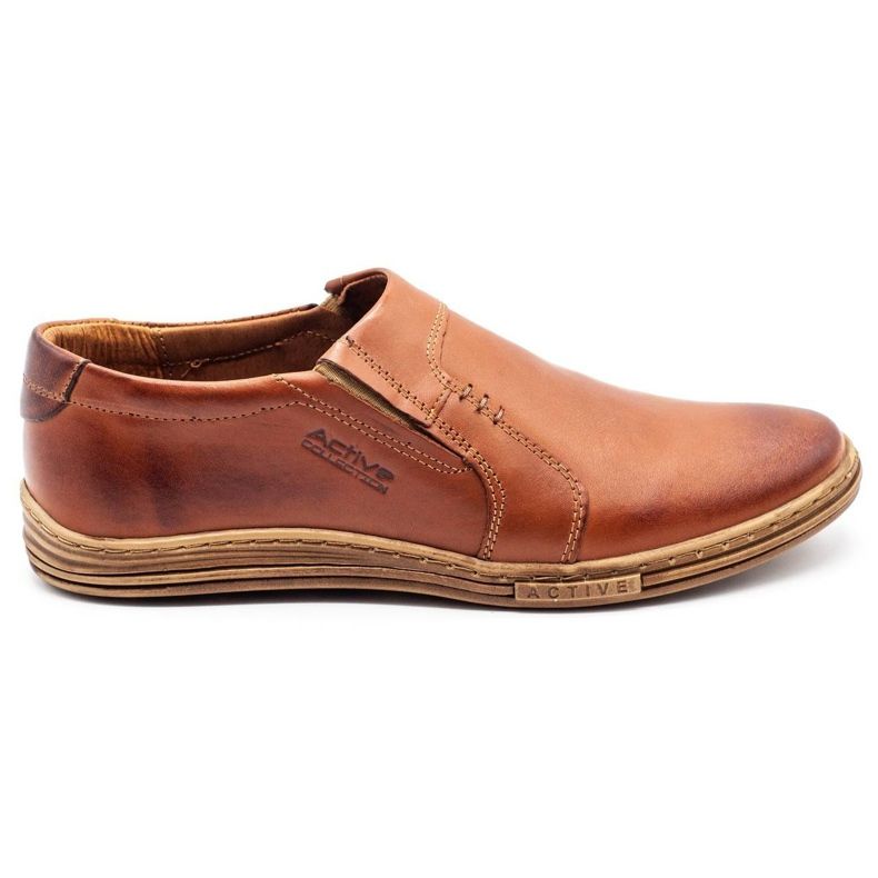 Polbut Herren Lederschuhe 334 camel mehrfarbig
