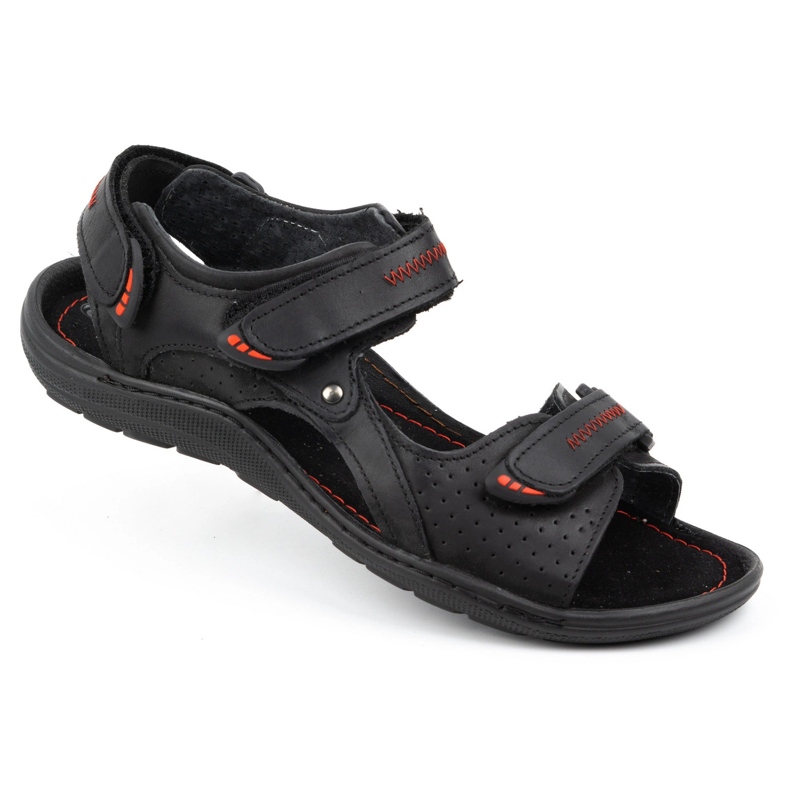 Olivier 323 schwarze Herrensandalen