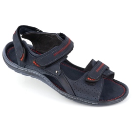 Olivier 323 Marineblaue Sandalen für Herren navy blau