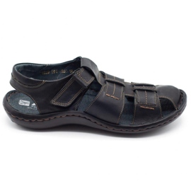ABIS Herren Ledersandalen 4557 schwarz