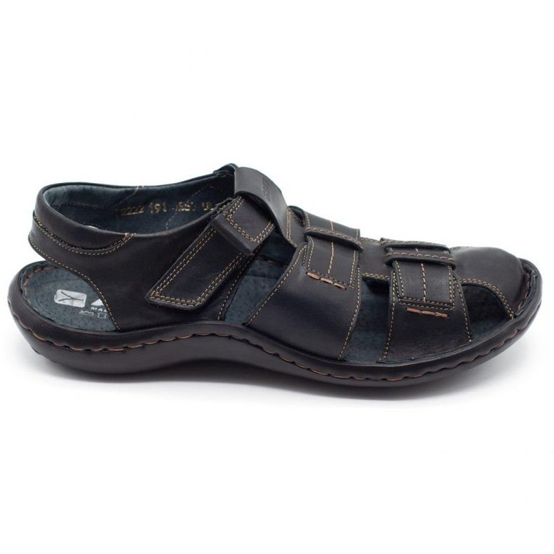 ABIS Herren Ledersandalen 4557 schwarz