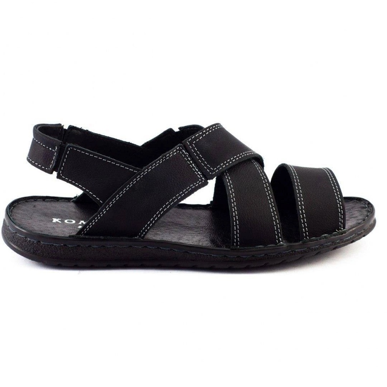 KOMODO Schwarze Ledersandalen 882K