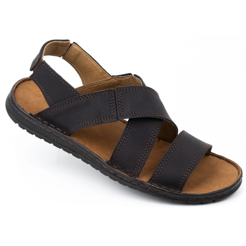 KOMODO Herrensandalen aus Leder 882K schwarzer Nubuk