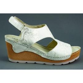 Dolce Pietro Keilsandalen 0888Z weiß und silber mehrfarbig